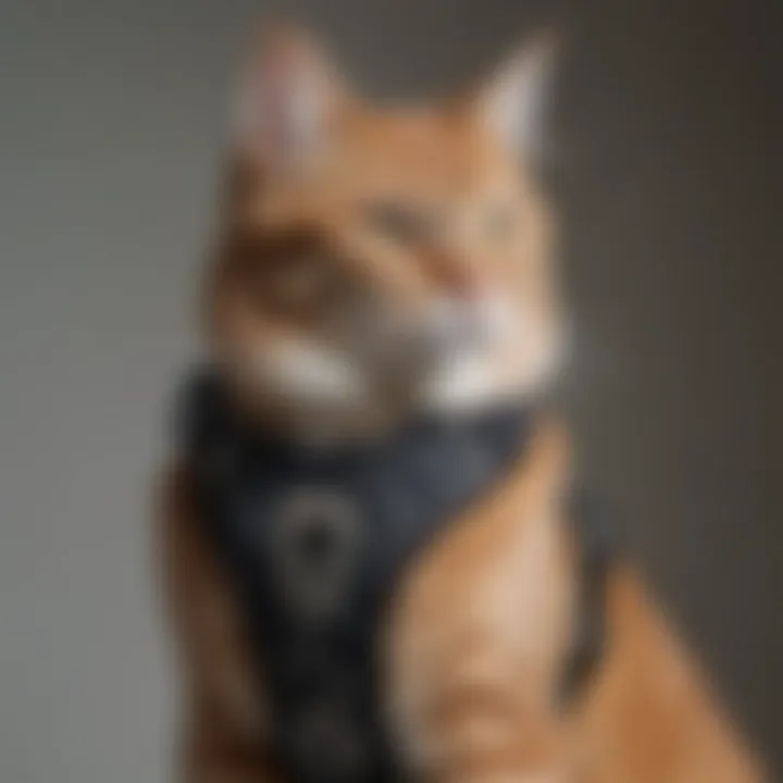 Diagram highlighting key features of a vest style cat harness