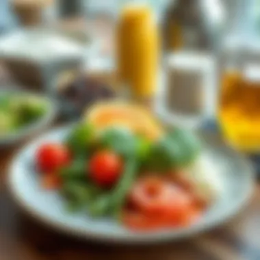 Nutritional Choices for Waist Toning A balanced plate of nutritious foods supporting waist toning