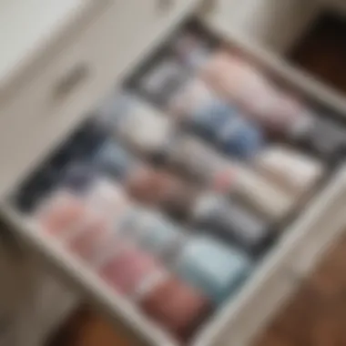 Well-organised drawer filled with neatly arranged underwear