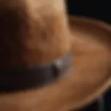 Close-up of a fuzzy cowboy hat showcasing its texture and craftsmanship