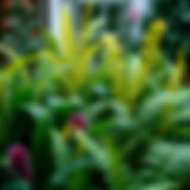 Variety of artificial ferns displayed in a garden setting Variety of artificial ferns displayed in a garden setting