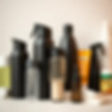 Different sizes of silicone travel bottles next to various toiletries