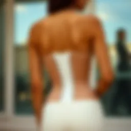 Elegant design of a waist training bodysuit showcasing its contouring features