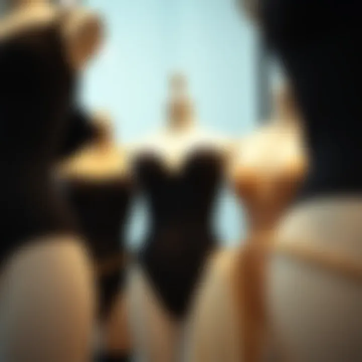 Variety of waist training bodysuits on display highlighting different styles