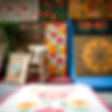 Colorful display of various William Morris doormat designs