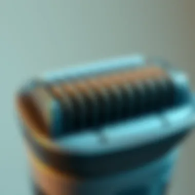 Close-up of shaver blades demonstrating advanced technology