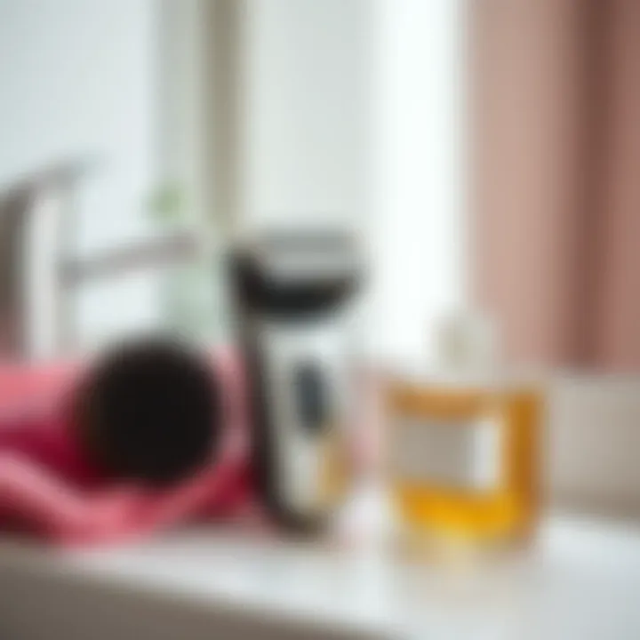 Maintenance kit including cleaning brush and oil for shaver care