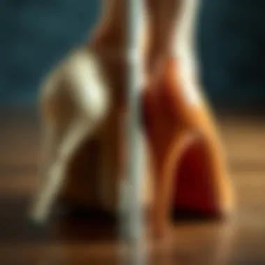 Comparison of Worn and Maintained Heels A split image showing worn-out heels beside well-maintained ones, illustrating the difference.